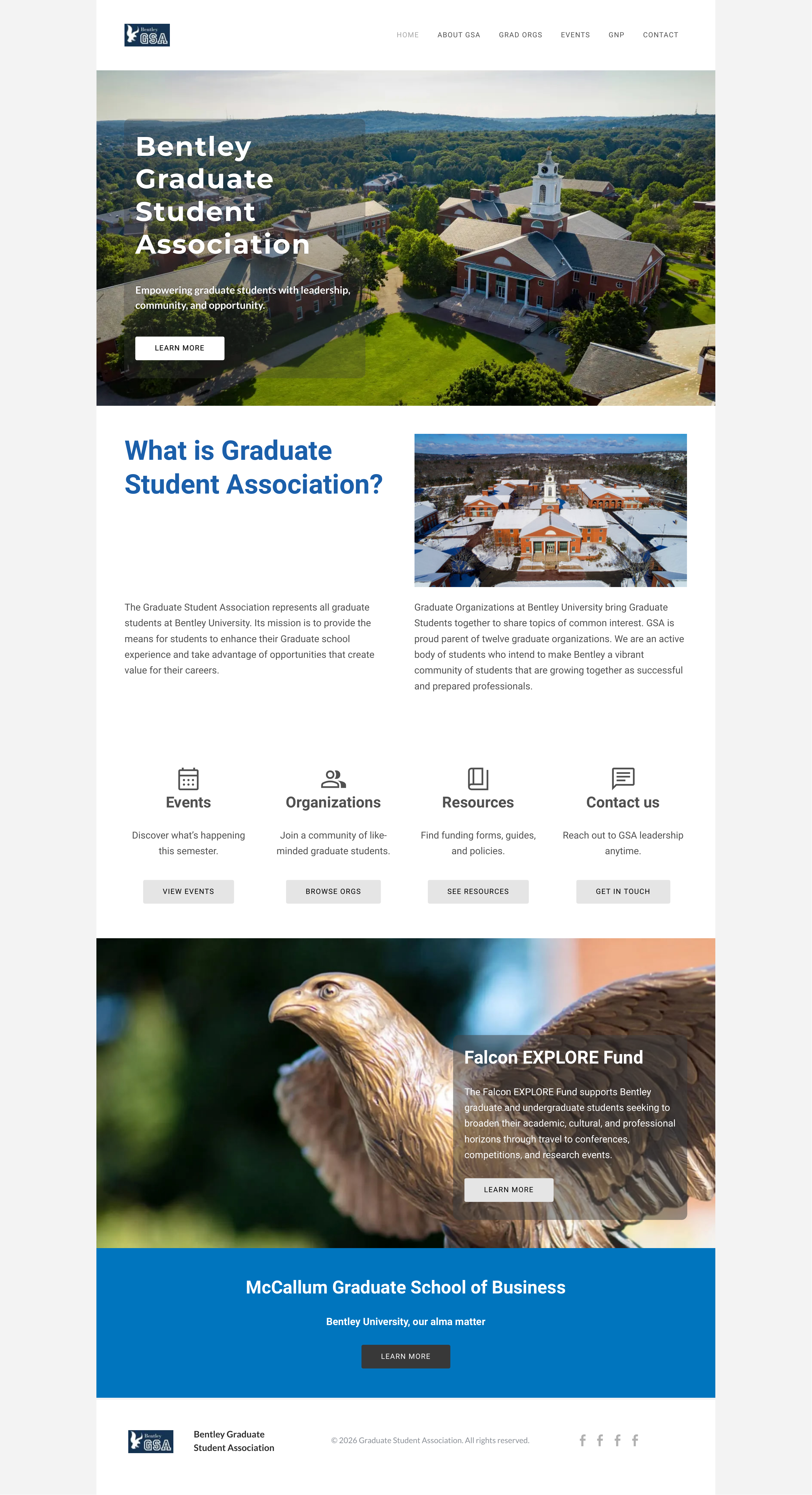 Redesigned GSA home page — hero plus four labeled entry points