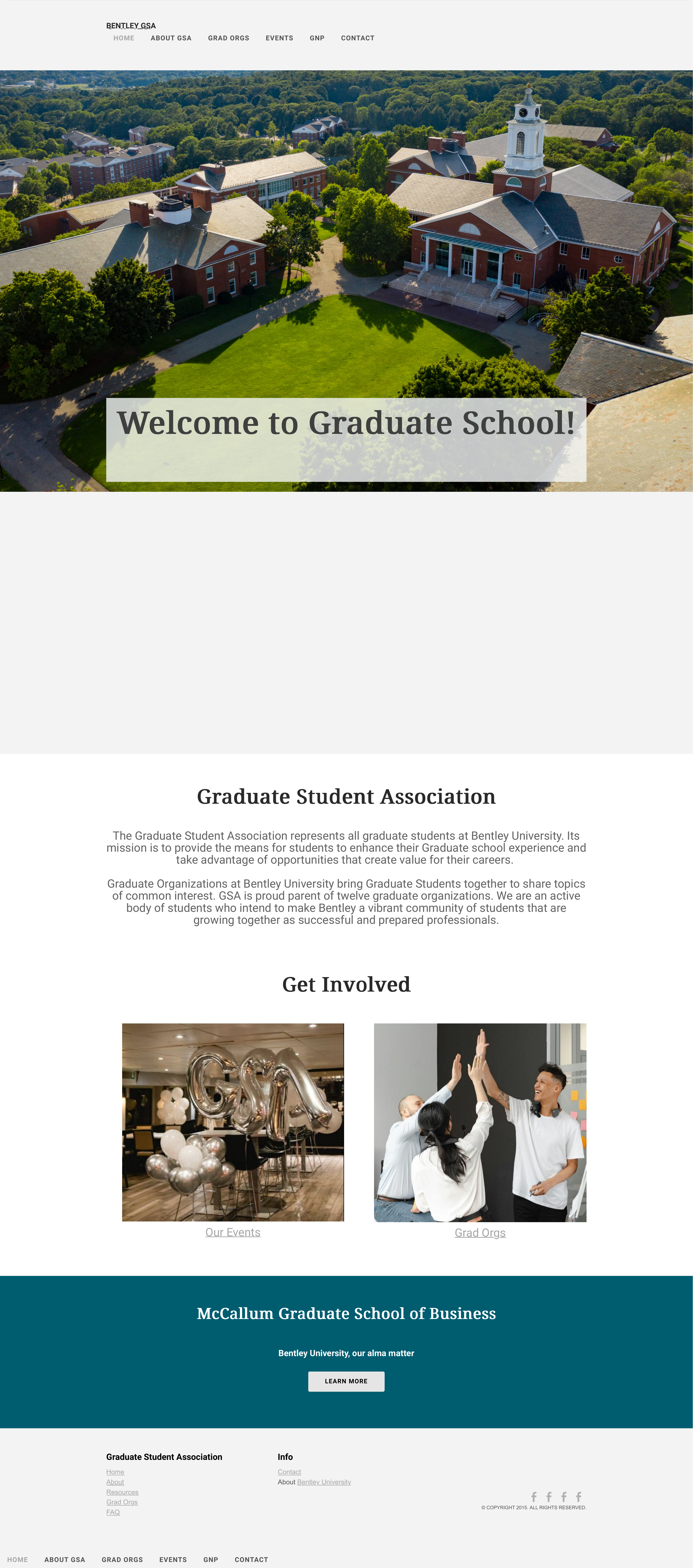 Original GSA home page — generic welcome with two image tiles