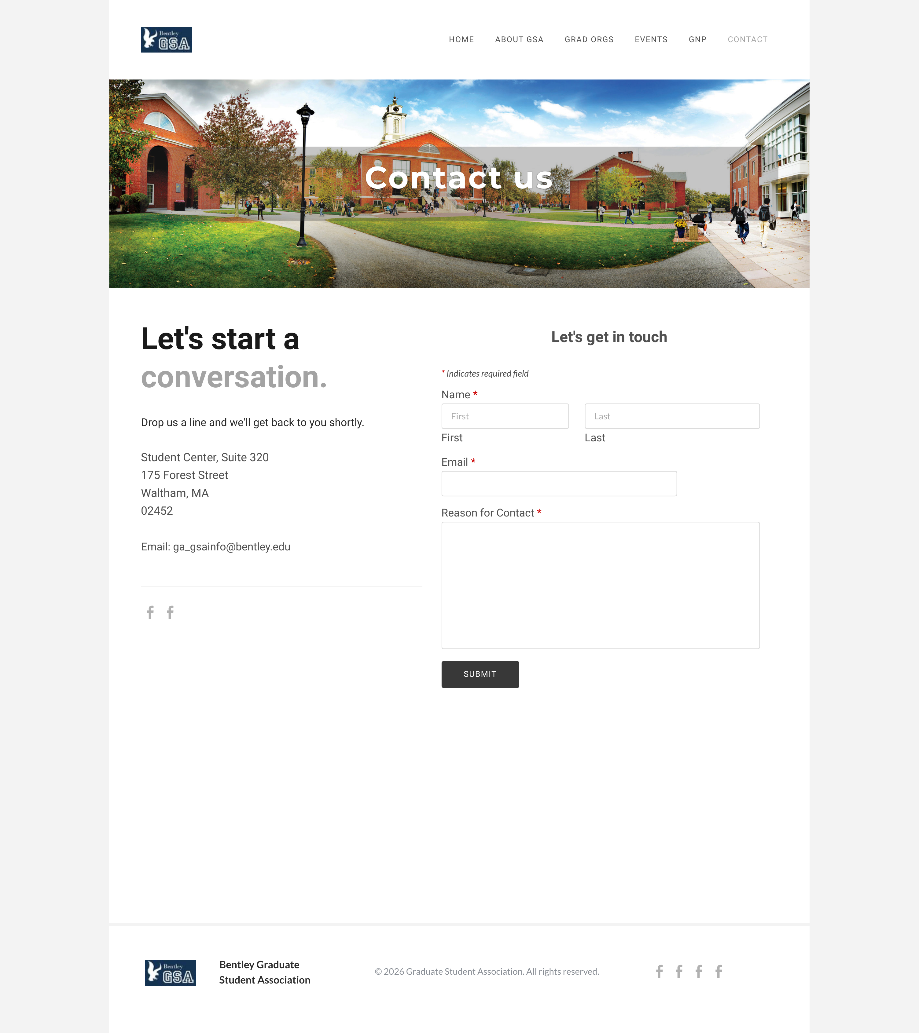 Redesigned Contact page — contact details paired with the form