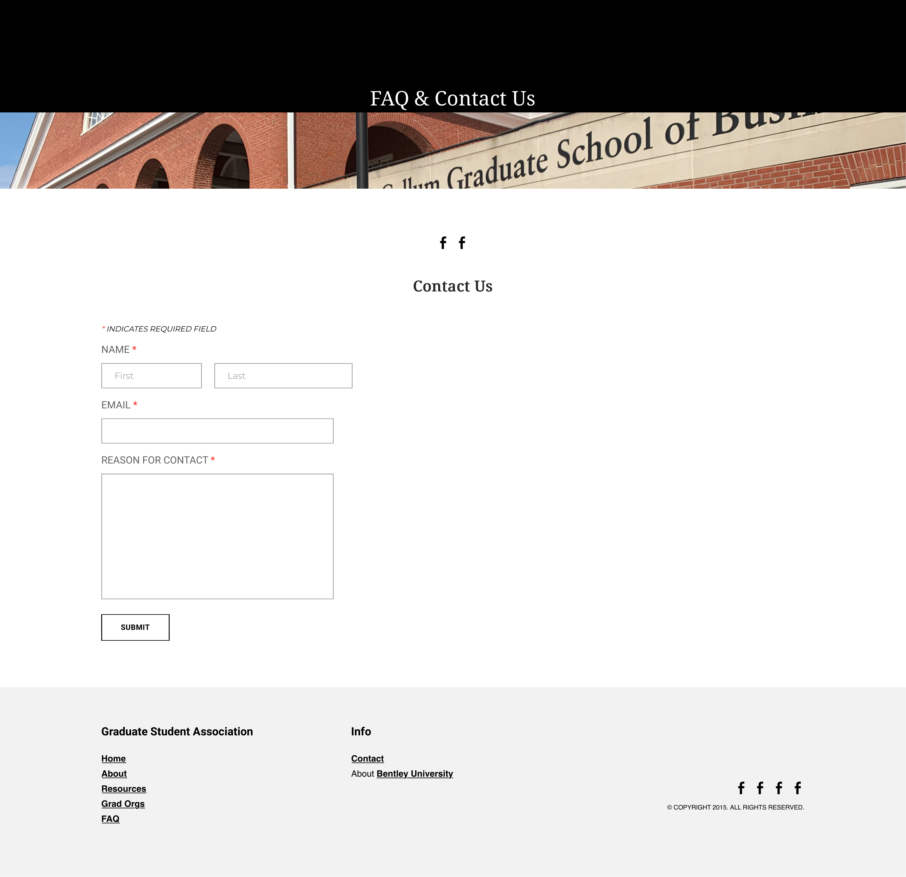 Original Contact page — a form floating in empty space